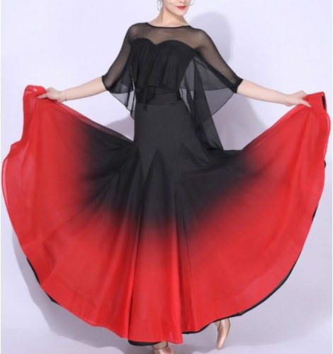 Black with red gradient ballroom dancing dresses for women girls ...