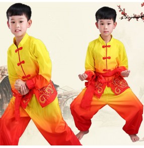 Boy children china taichi wushu costumes kids kungfu costumes stage performance training martial uniforms