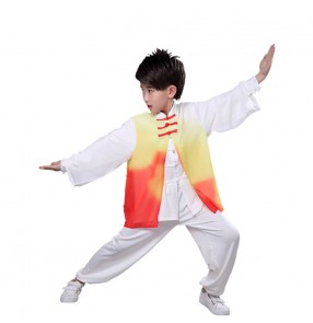Boy chinese kungfu costumes China tachi wushu martial uniforms china style stage performance clothing 