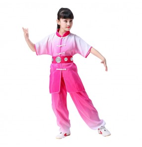 Children boys girls chinese wushu performance costumes school competition taichi kungfu traditional dance uniforms suits 