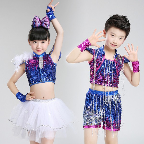 Childrens Modern Jazz Dancers Costume For Boys And Girls Hip Hop