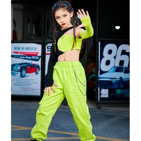 Girls' Jazz Dance Costume: Hip Hop Street Dancing Crop Top Pants  Performance Dance Clothes