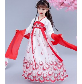 Children hanfu chinese folk dance dress princess fairy anime drama film cosplay dresses for girls