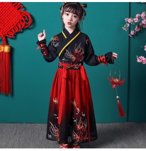Children's chinese hanfu ancient traditional Chinese style boy and girl ancient style Tang suit princess fairy performance dresses