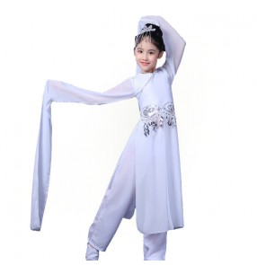 Children's water sleeve chinese classical dance costumes for girls hanfu fairy dress china folk dance performance costumes 