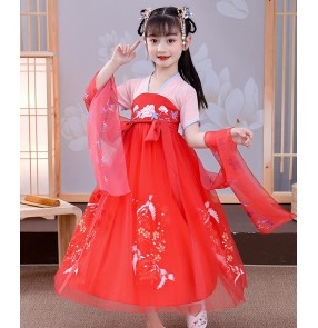 Children traditional chinese hanfu anime drama cosplay fairy dress photos shooting model show princess dresses for kids girls