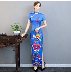 Chinese dress china qipao dress traditional oriental retro cheongsam evening party model show performance dress