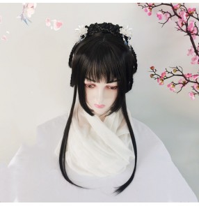 Chinese hanfu wig anime drama fairy princess hair drama cosplay wig with bangs