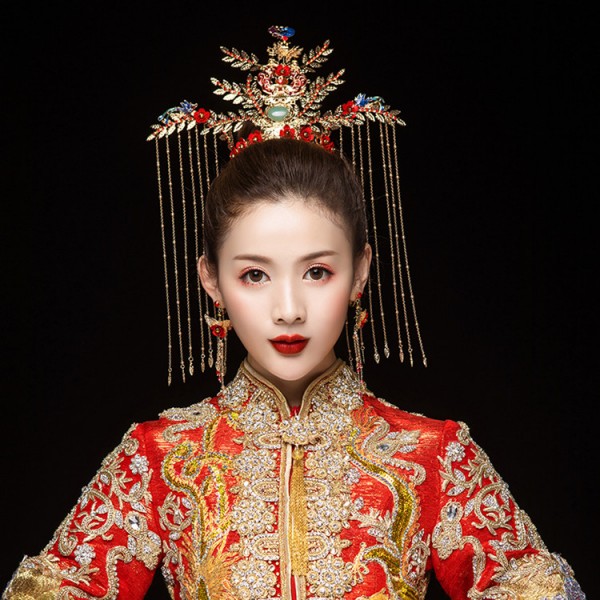 Chinese Traditional Wedding Bridal Headdress Phoenix Crown Women