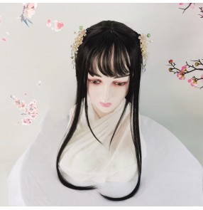 Chinese style lolita wig chinese hanfu anime drama film fairy princess cosplay long straight wig with bangs