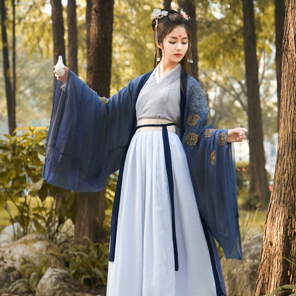 Hanfu Dress Folk Dance Costume Chinese Traditional National Fairy Costume Ancient Han Dynasty