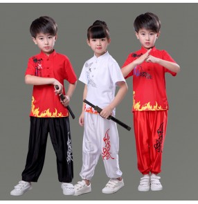 Chinese traditional wushu costumes Boys kids girls children taichi martial kungfu stage performance uniforms suits