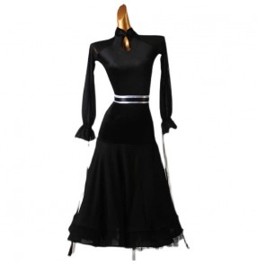 Custom size women girls black ballroom dancing dresses competition professional waltz tango ballroom dance dresses