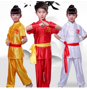 Girls boys children chinese traditional wushu kungfu  uniforms dance costumes taichi martial school stage performance clothes costumes