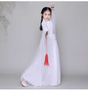 Girls chinese Antiquity Hanfu fairy dresses princess film cosplay dresses Children's Elegant Super Fairy Princess Guzheng Performance Hanfu