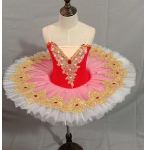 Girls kids little swan lake ballet dance dress classical ballerina stage perperformance tutu skirt ballet dresses