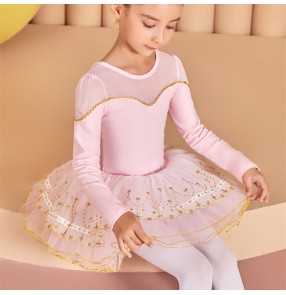 Girls kids pink black white tutu skirt ballet dance dresses modern birthday gift ballerina stage performance ballet dance costumes