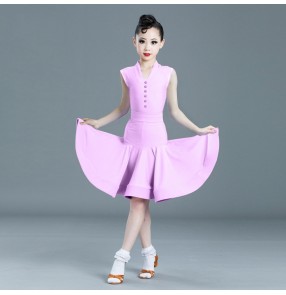 Girls light pink mint latin dance dresses mint light purple latin ballroom dance costumes for children 
