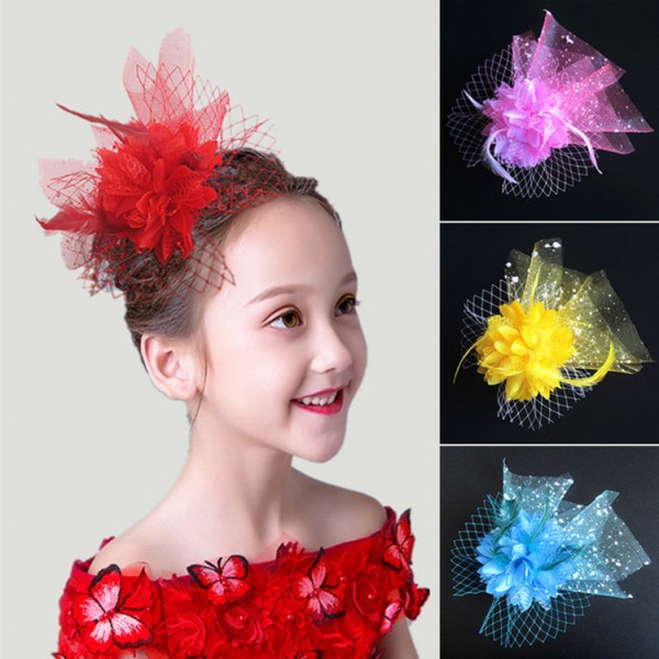 Girls model kids host modern dance hair accessories pillbox hat kids ...