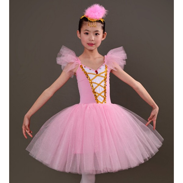 Girls modern dance ballet tutu skirt ballet dress kids children stage ...