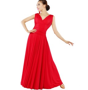 Ballroom dance dress one-piece dress expansion modern dance skirt viennese waltz dress, tango,flamenco dress