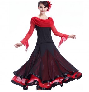Leopard Latin Dance Dress Women Competition Ballroom Dance Dress
