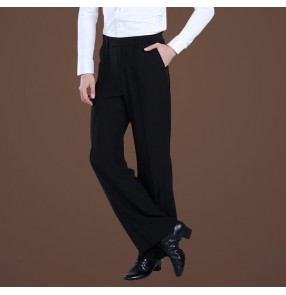 Black with striped on hip with loop in waist with pocket straight man men's male competition professional performance  ballroom tango jive latin waltz dance pants trousers 