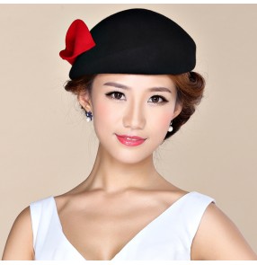 Black Wool Black Simplicity Women Lady Classic Fascinator Hair Pillbox Hat 