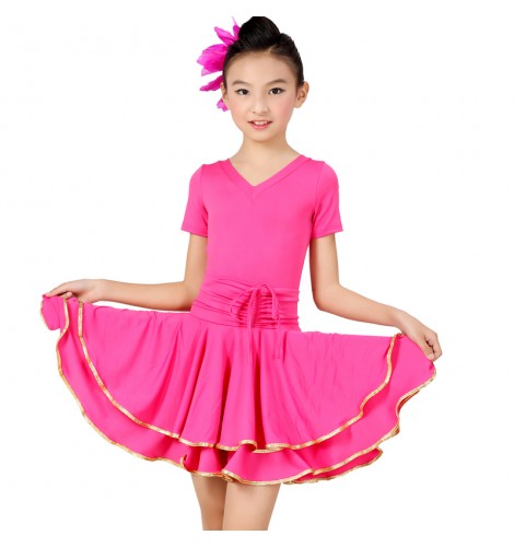 Child Professional Latin Dance Dress Kid Sparkling Competition Show ...