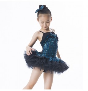 Girls kids children sequined leotard tutu skirt ballet dance dress