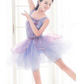 Girls women adult ballet dance dress violet 