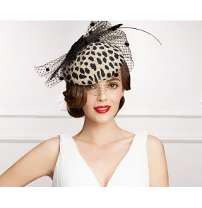 Ladies Church Feather Pillbox Hat Wedding Bridal Fascinator High Quality Elegant Queen Fedora wedding hat 