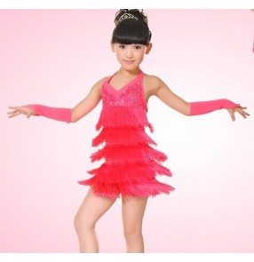 Latin dance clothes Child Latin dance skirt girl latin dance dress latin skirts