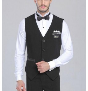 Men's latin modern dancing vest top black