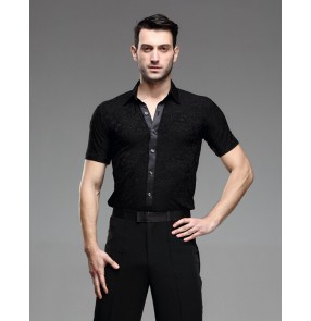Men's Short sleeves Latin Dance Shirts