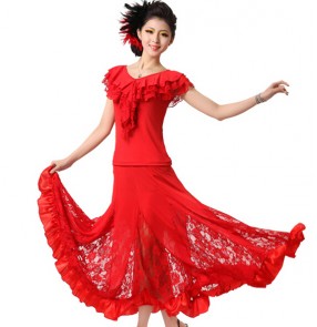 Modern Dance two piece Dress Women's Ballroom Dance Dresses salsa Dancing Dress Training Waltz/Tango Dres