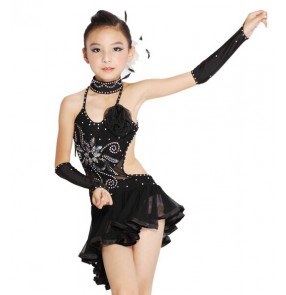  Paillette Girl Child Girl Dress Children Outerwear Girls Dance Costume Dancewear Latin Girls 