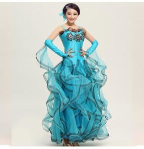 Turquoise Ballroom flamenco dresses beyonce costume waltz