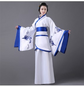 Women's ladies black blue violet green Chinese folk dance costumes ancient cos play stage performance classical dresses 
