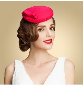 Women's mini top dress hat 100% wool bow knot vintage pillbox hat 