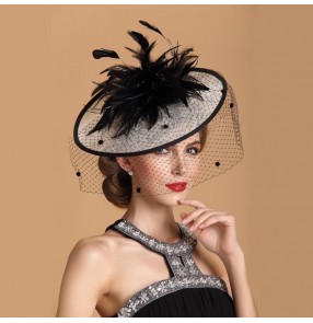 Womens Lady Vintage sinamay Fascinator linen Hair Pillbox Hat Bowknot Veil Felt Cocktail Party Wedding Socialit