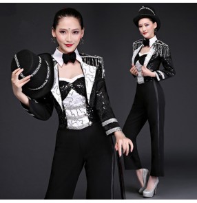 Jazz dance costumes for women Adult magician costume suit gogo dancers modern dance crutches hip-hop jazz dance clothing tap costumes Tops and pants
