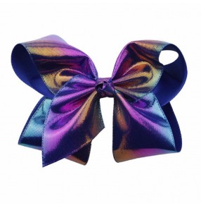 Kids girls Cheerleading stage performance laser glitter Bow Hair Clip Girls Hair Accessories 8inch in width