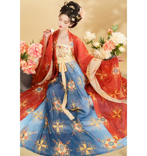 Tang Dynasty Chinese ancient folk costumes empress queen cosplay Hanfu ...
