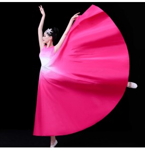 Women's colorful gradient colored modern dance dress ballet dress stage performance host chorus singer performing dress