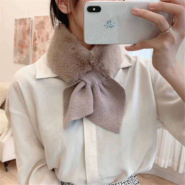 Modelshow Imitation Faux Fur Long Detachable False Collar Scarf